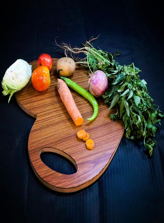 Arkit Handcrafted Heart shape Wooden Chopping Board/Cutting Board/Serving Board, Plate for Vegetables, Fruits & Cheese | Long-Lasting & Eco-Friendly Kitchen Cutting Board | Medium (13.5 x 12.5 inches) - Image 3